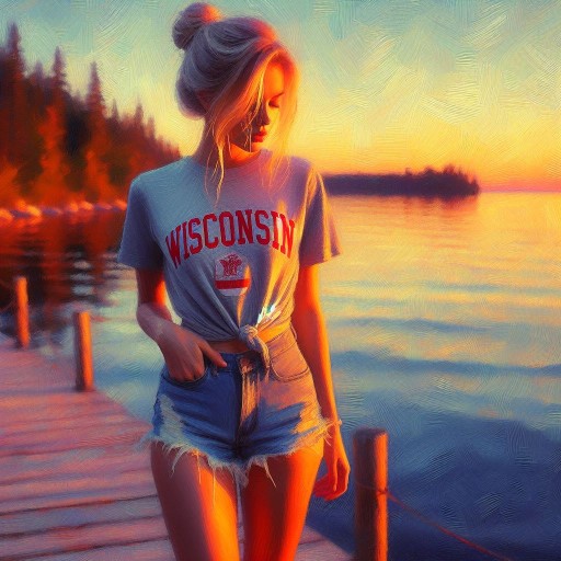 Wisconsin T-Shirt And Denim Art Collection